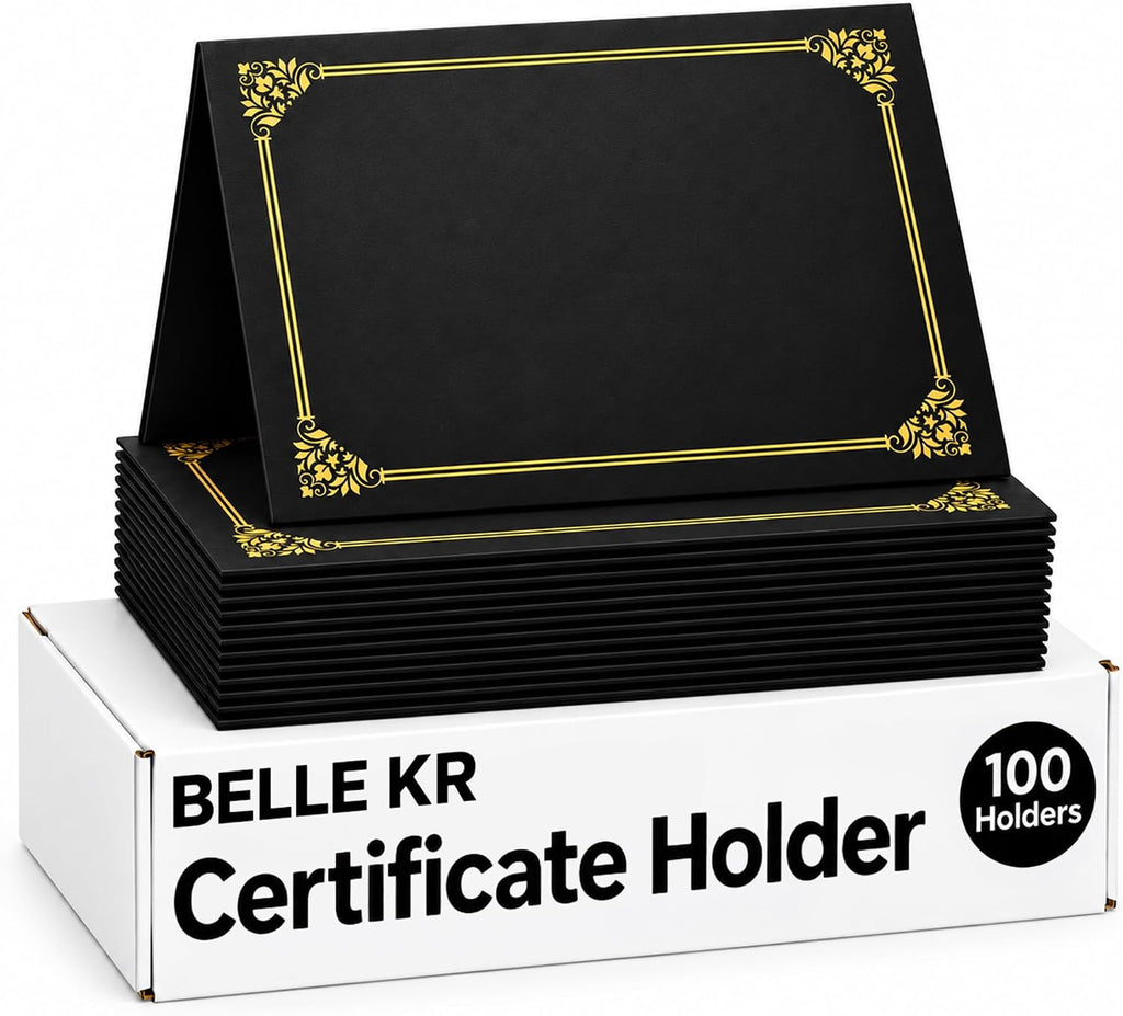 Soportes para certificados negros (100 paquetes), cubiertas de diploma con