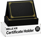 Soportes para certificados negros (100 paquetes), cubiertas de diploma con
