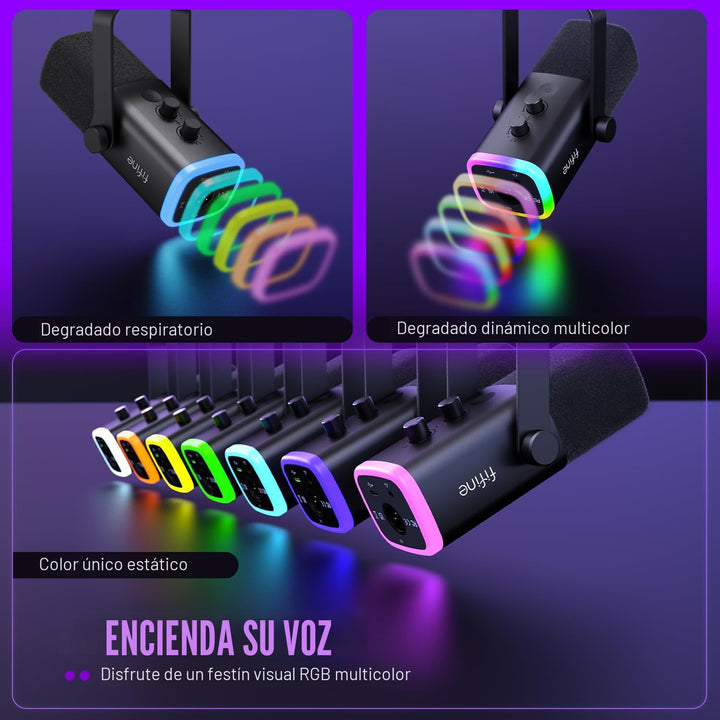 FIFINE - Micrófono dinámico XLR\/USB para podcasts, de transmisión...