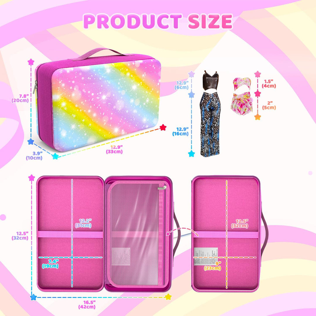 LININYHAO Funda de transporte compatible con muñecas Barbie de 12 p...