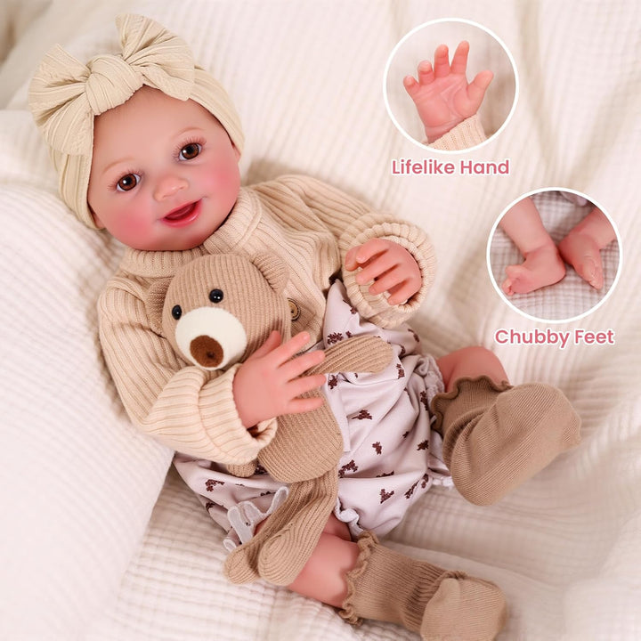 BABESIDE Drink and Wet Reborn Baby Dolls Girl - Muñeca de vinilo su...