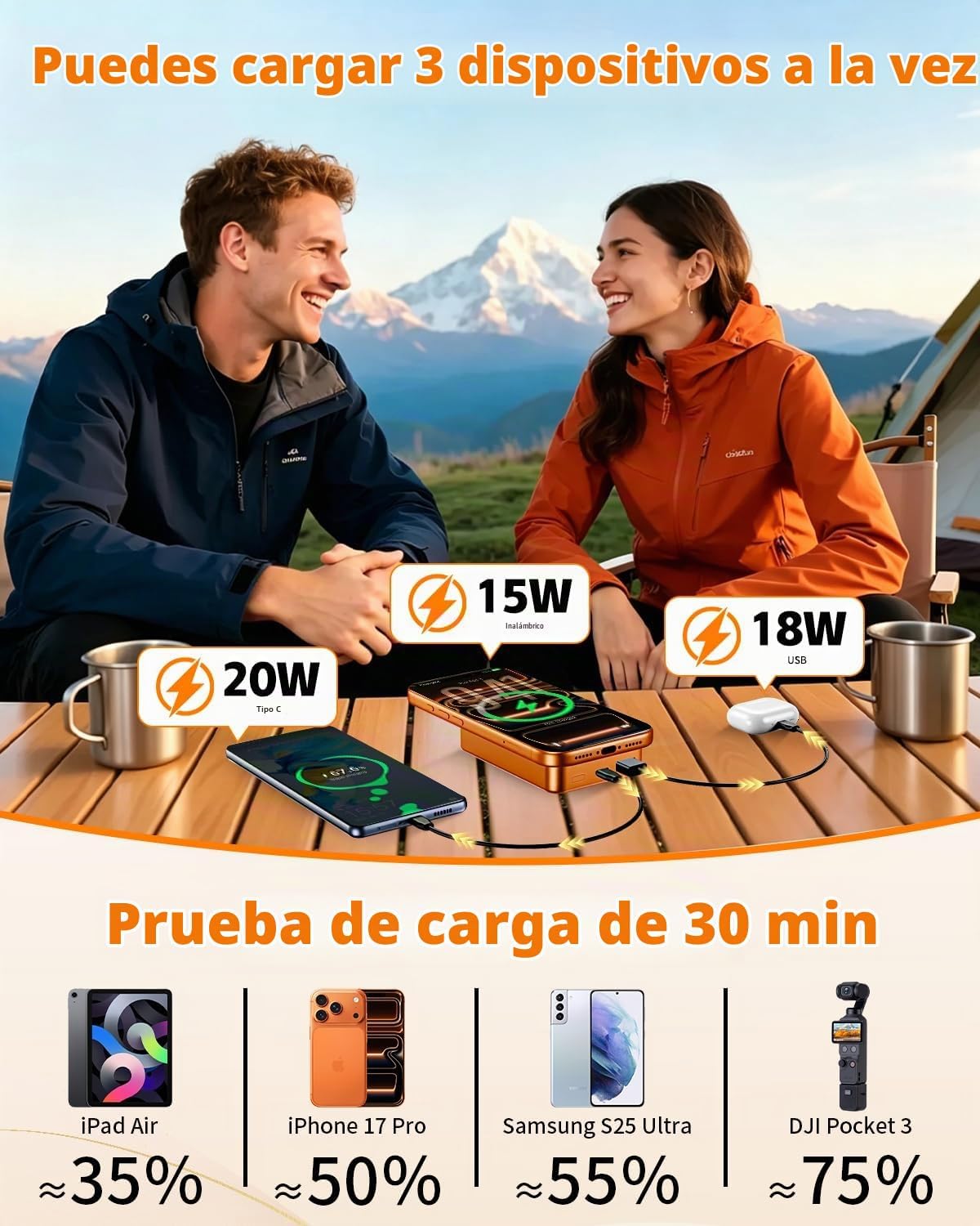 ZIKIHAA Banco de energía magnético de 26800 mAh para cargador portá...