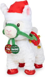 Cuddle Barn - Navidad Nico | Peluche Navideño Animado Caminante Musical Llama Reproduce 'Feliz Navidad', 10.5 pulgadas