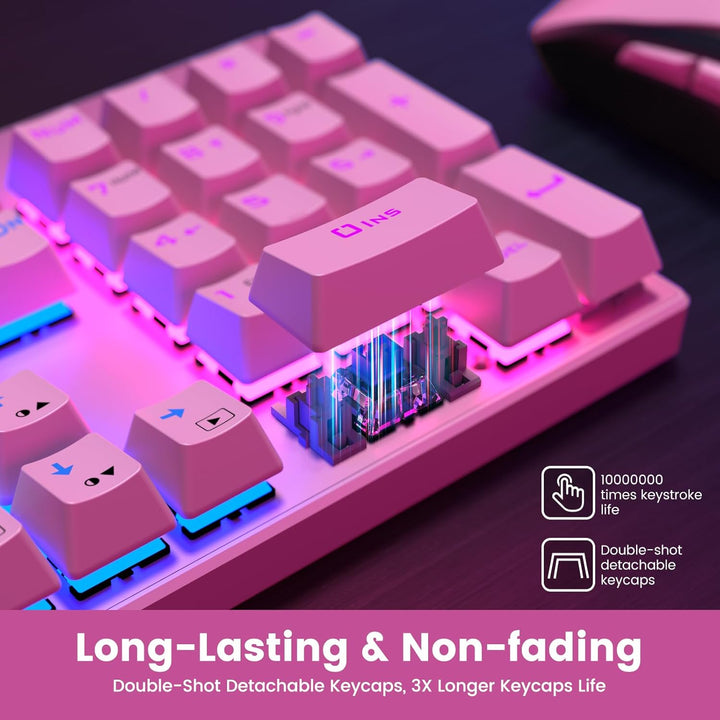 RisoPhy Teclado Mecánico para Juegos, RGB 104 Teclas Teclado Retroi...