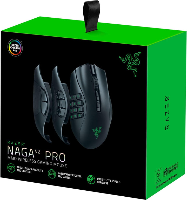 Razer Naga V2 Pro ratón inalámbrico para Multijugador masivo en lín...