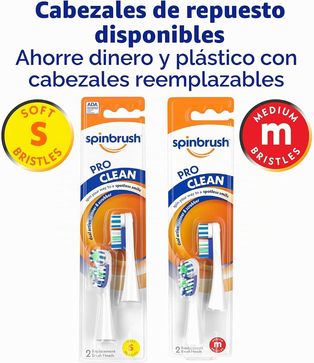 Arm &amp; Hammer Spinbrush Pro Clean Cepillos de dientes eléctrico...