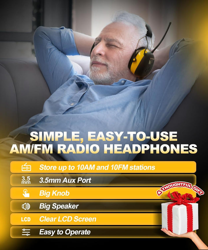 ZOHAN AM\/FM Radio Headphone with Digital Display,Ear Protection No...