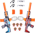 Paquete de 2 lanzadores de salpicaduras, kits de juguete de Splat Blaster totalmente automático, 50000+, 10 Rs por segundo, tolva de 600, juguete de actividades de juego en equipo al aire libre, 2