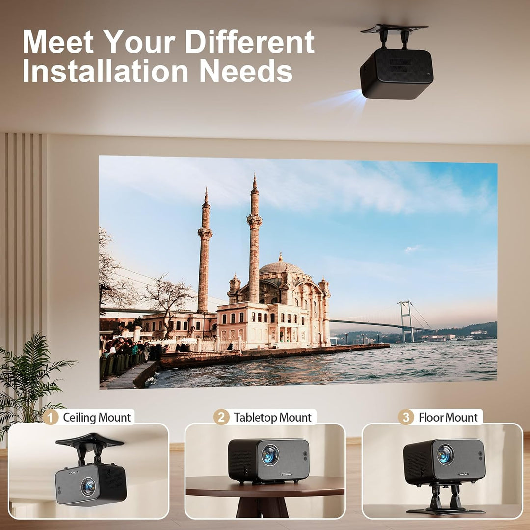 Proyector negro Lig y aplicaciones integradas: Mini proyector XuanP...