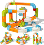 Hot Bee Juego de tren eléctrico para niños, 134 piezas de pista de carreras