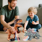 Paquete de 3 dinosaurios que caminan para niños de 3 a 5 a 7 años de edad, tiranosaurio simulado braquiosaurio triceratops con sonido y luz, regalos de cumpleaños