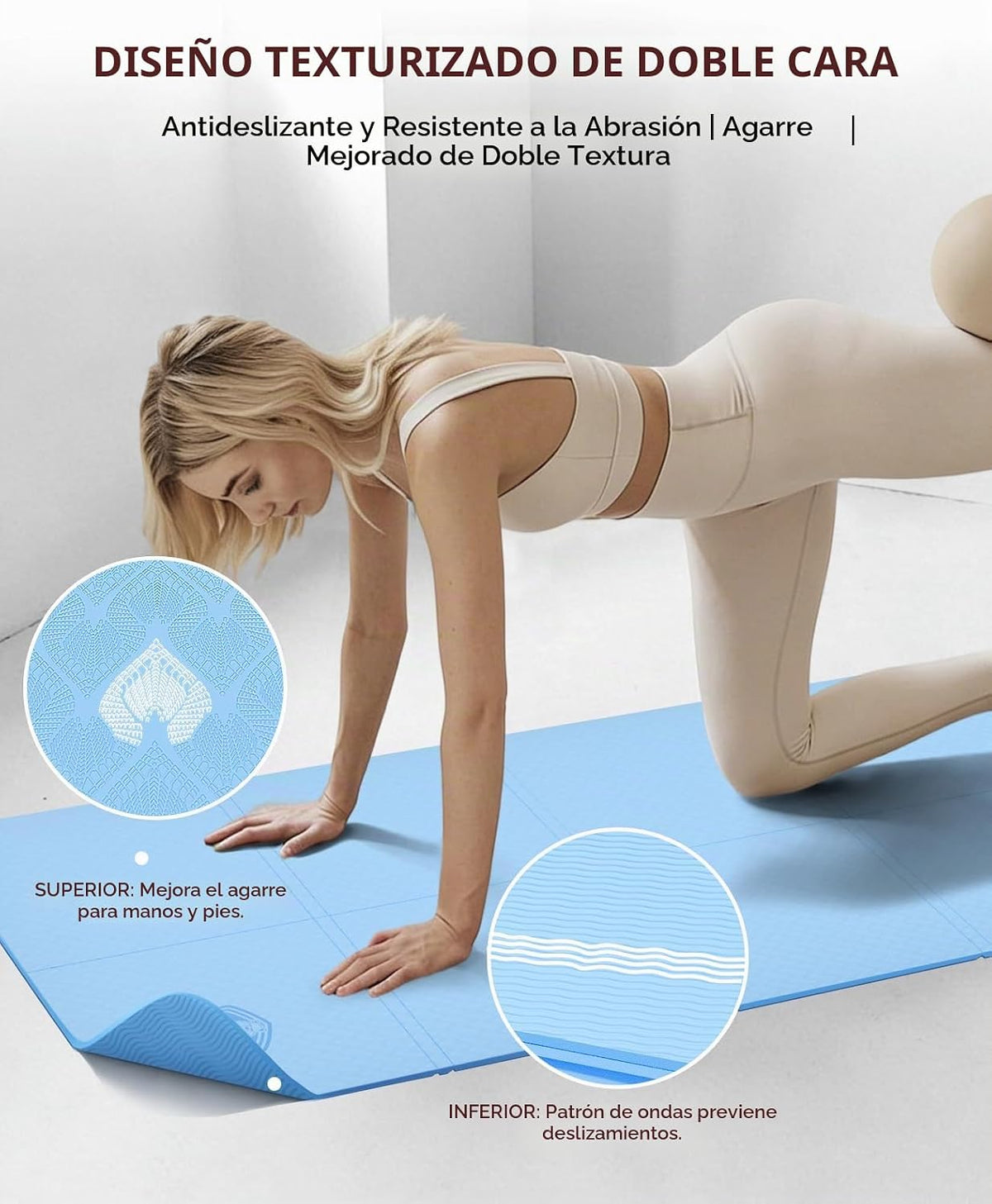 HAPBEAR Esterilla de yoga plegable de 72 x 24 x 0.24 pulgadas (0.236 in