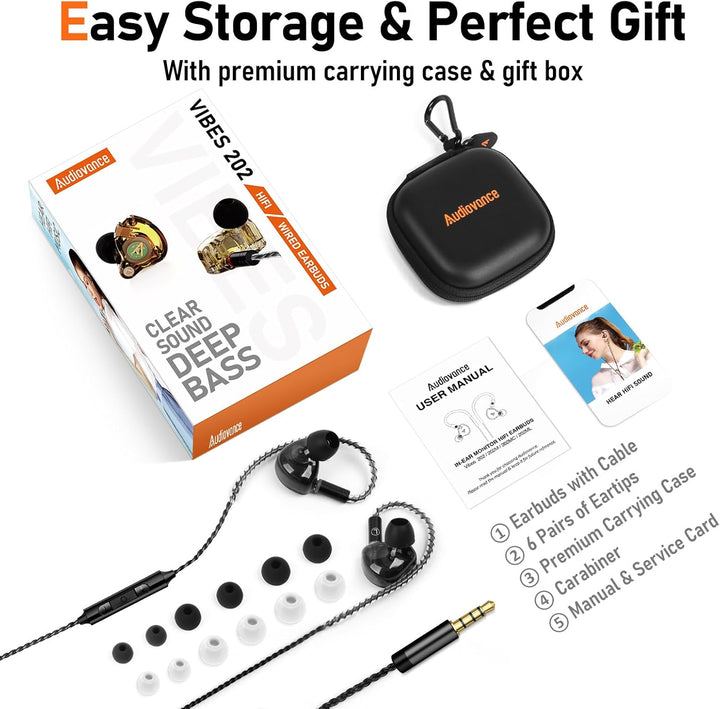 Vibes - Auriculares con cable 202M - Auriculares HiFi in Ear Monito...