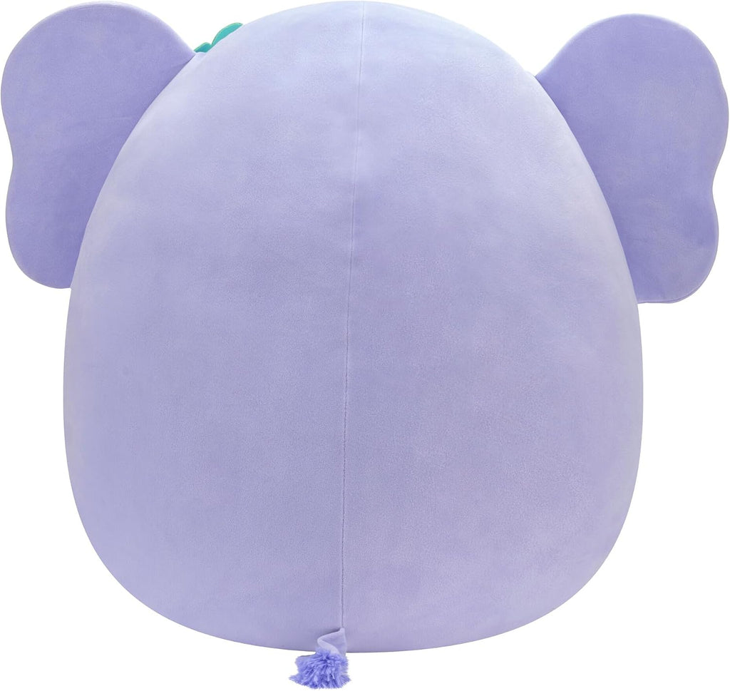 Squishmallows Original Elefante Púrpura Anjali de 20 Pulgadas con Orejas Tie-Dye y Flor - Peluche Jumbo Oficial de Jazwares