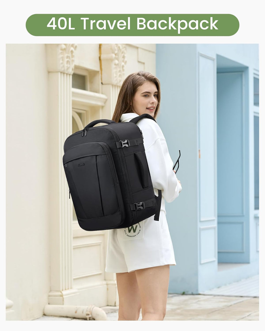LOVEVOOK Mochila de viaje de 40L para mujeres y hombres, mochila de...
