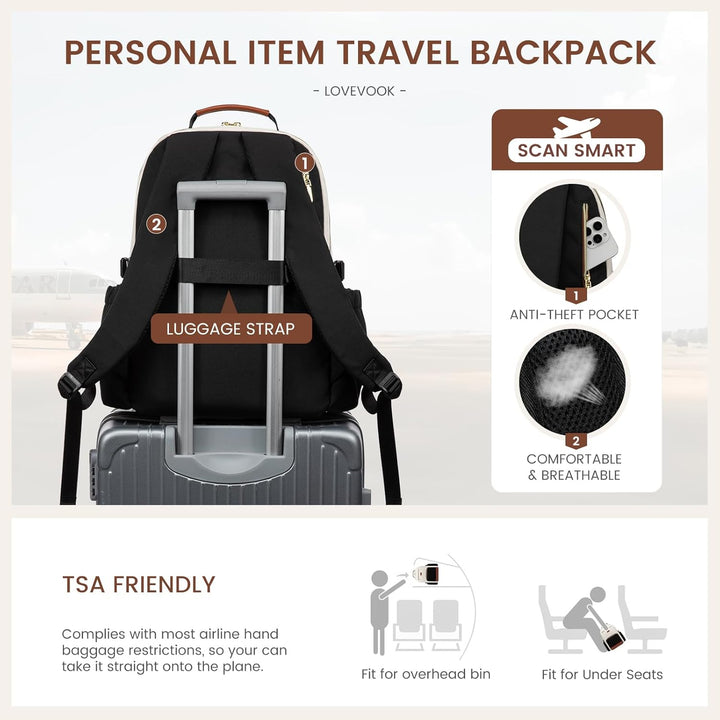 LOVEVOOK Mochila para laptop para mujer, 15,6 pulg.