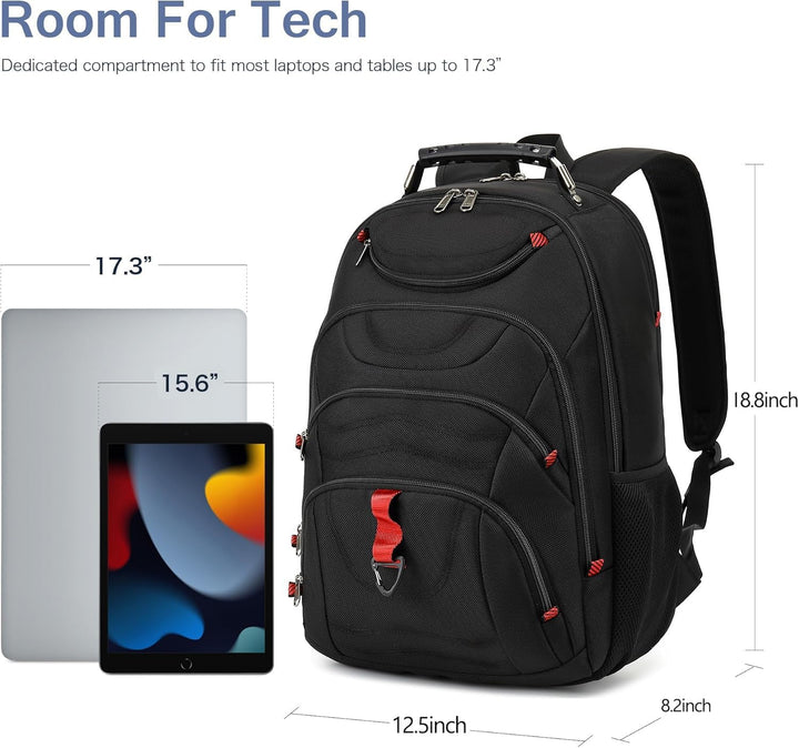 Mochila para laptop Boavan para hombre (Negro, 15.6), Negro, Elegante