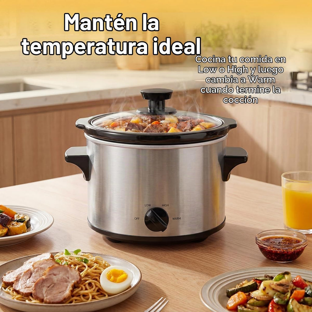 Olla de cocción lenta pequeña de 1.5 cuartos de galón para más de 2