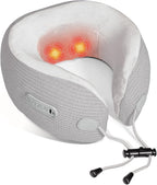 Masajeador de Cuello Eléctrico, Almohada de Viaje Portátil con Masaje y Calor, Almohada de Cuello Recargable y Vibrante, Perfecta para Alivio del Dolor en Casa, Oficina, Viaje, Ideas de Regalo para el