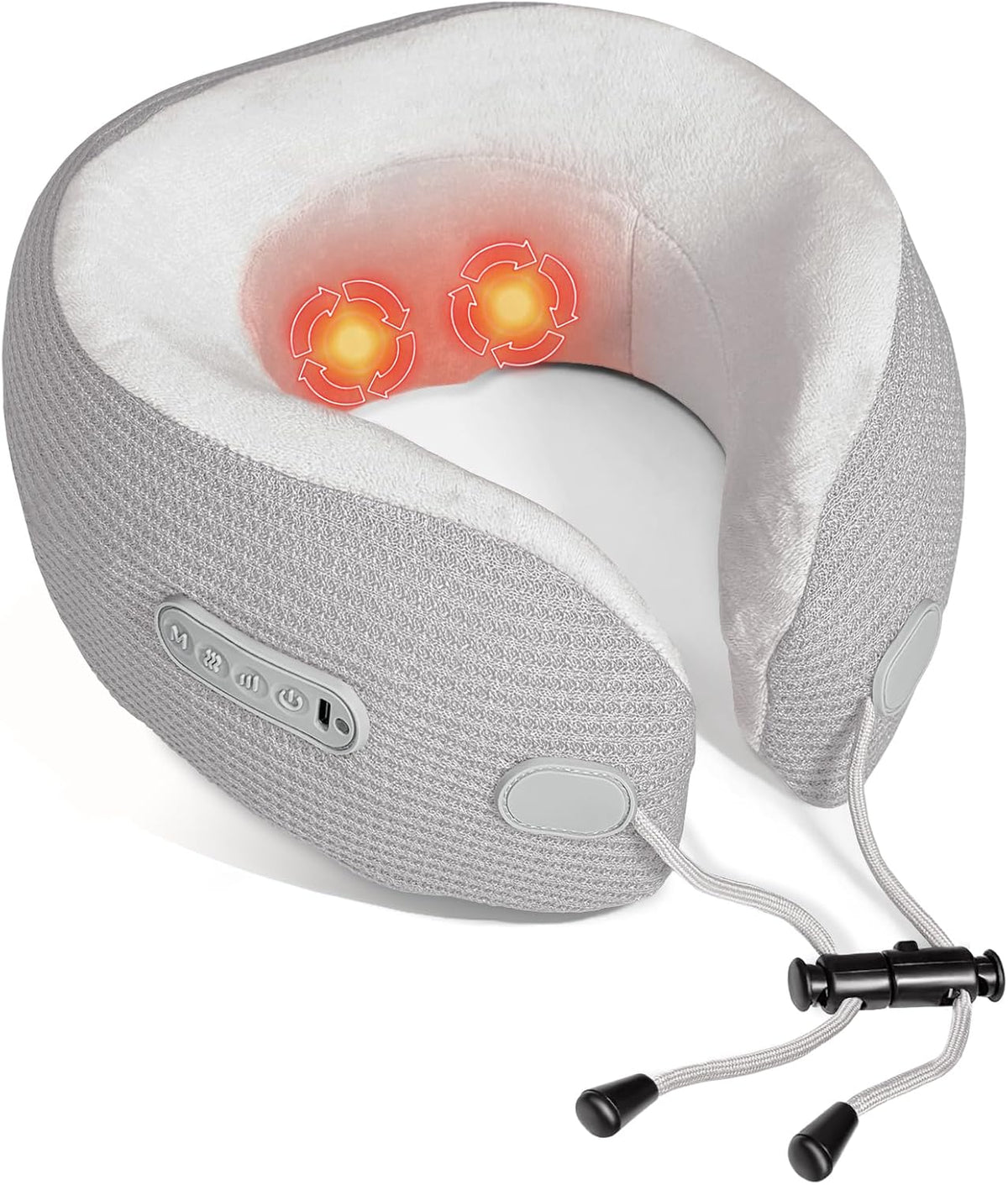 Masajeador de Cuello Eléctrico, Almohada de Viaje Portátil con Masaje y Calor, Almohada de Cuello Recargable y Vibrante, Perfecta para Alivio del Dolor en Casa, Oficina, Viaje, Ideas de Regalo para el