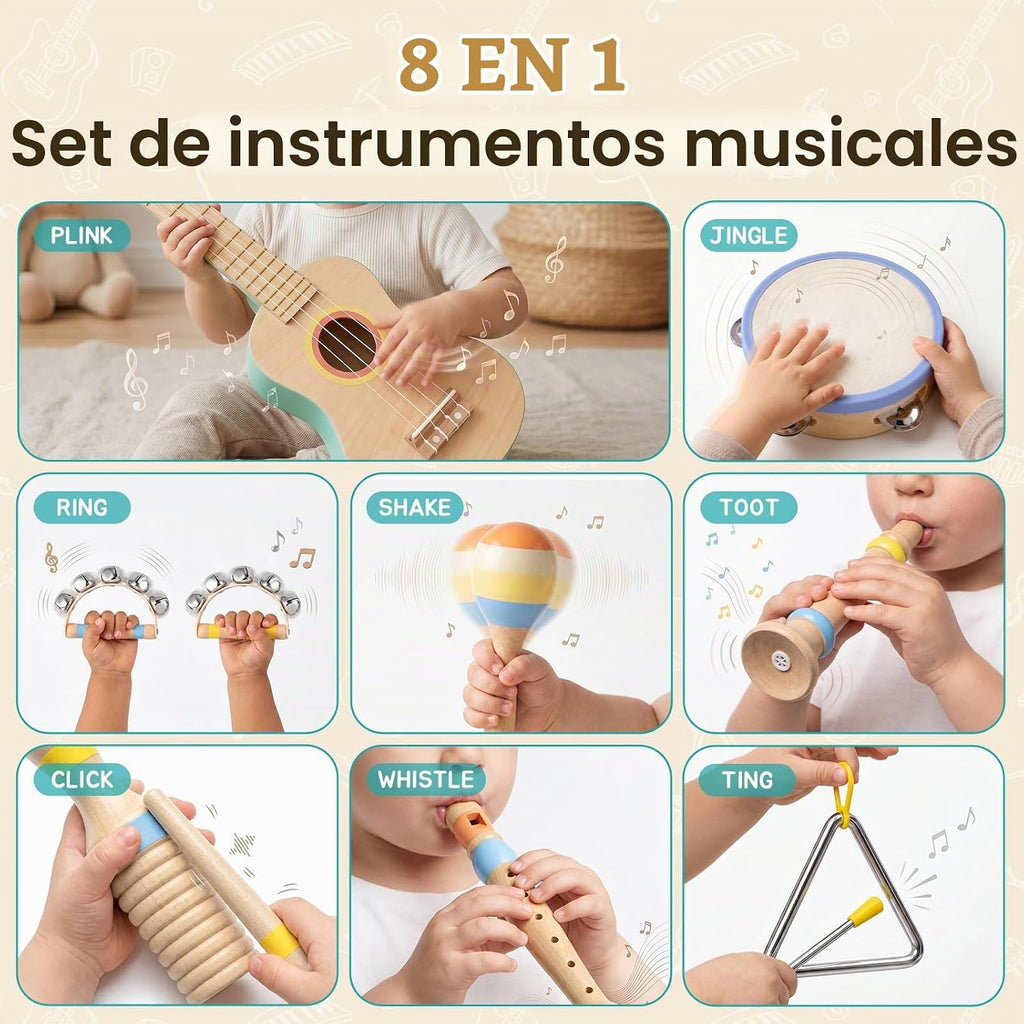 MGparty Juego de guitarra para niños pequeños, instrumentos musicales de
