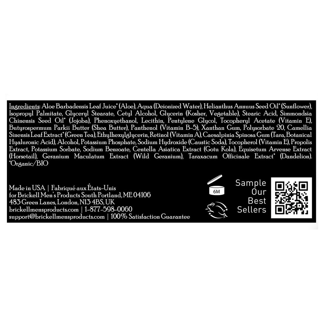 Crema hidratante facial de retinol Brickell Men's para hombres,...