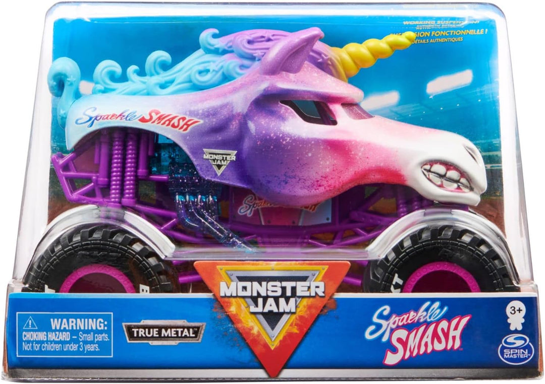 Monster Jam Camión monstruo oficial Sparkle Smash vehículo