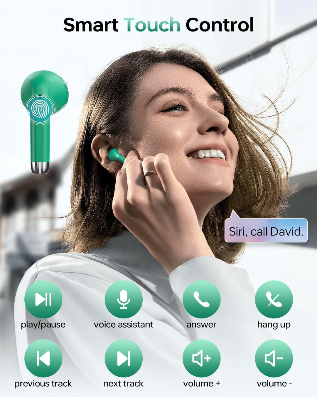 KTGEE Auriculares inalámbricos Bluetooth 5.3, reproducción de 40 ho...