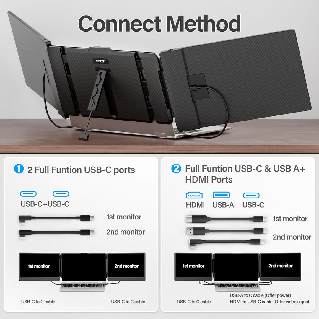 CIDETTY Extensor de pantalla para laptop, pantalla de monitor dual\...