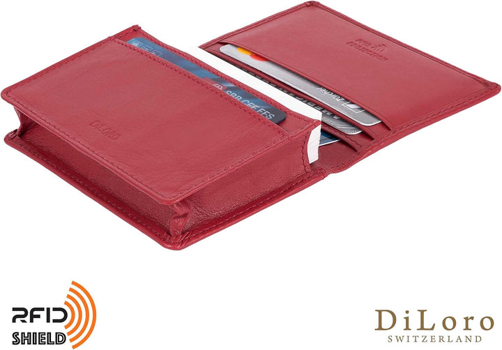 DiLoro Cartera de cuero RFID para hombres o mujeres, tarjetero pleg...