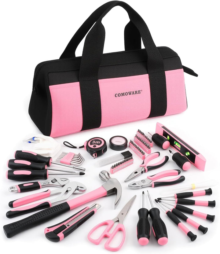 COMOWARE Kit de herramientas para el hogar de 218 piezas, color ros...