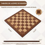 Peradix - Tablero de ajedrez de madera de 18.89 pulgadas, tablero de