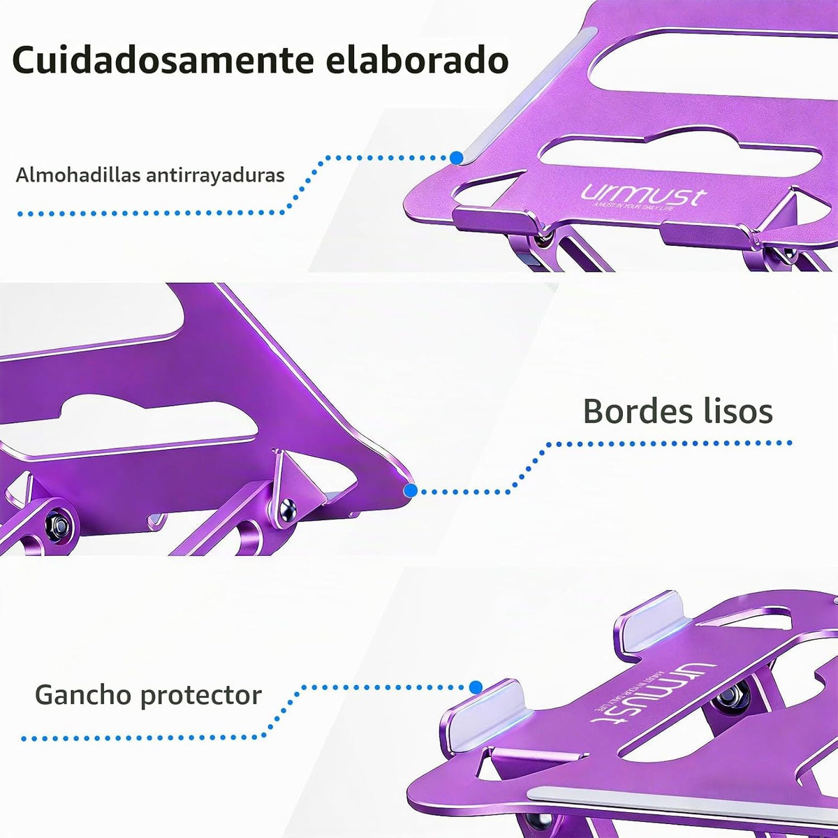 Urmust Soporte ajustable para laptop, soporte para computadora port...