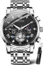 OLEVS Relojes para hombres Luxurious vestimenta acero inoxidable resistente al agua cronógrafo