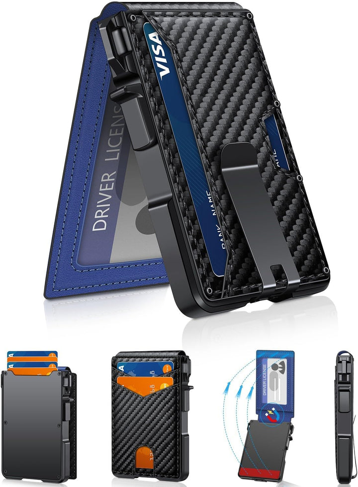 Cartera para hombres, cartera minimalista para hombres de 9-13 tarj...