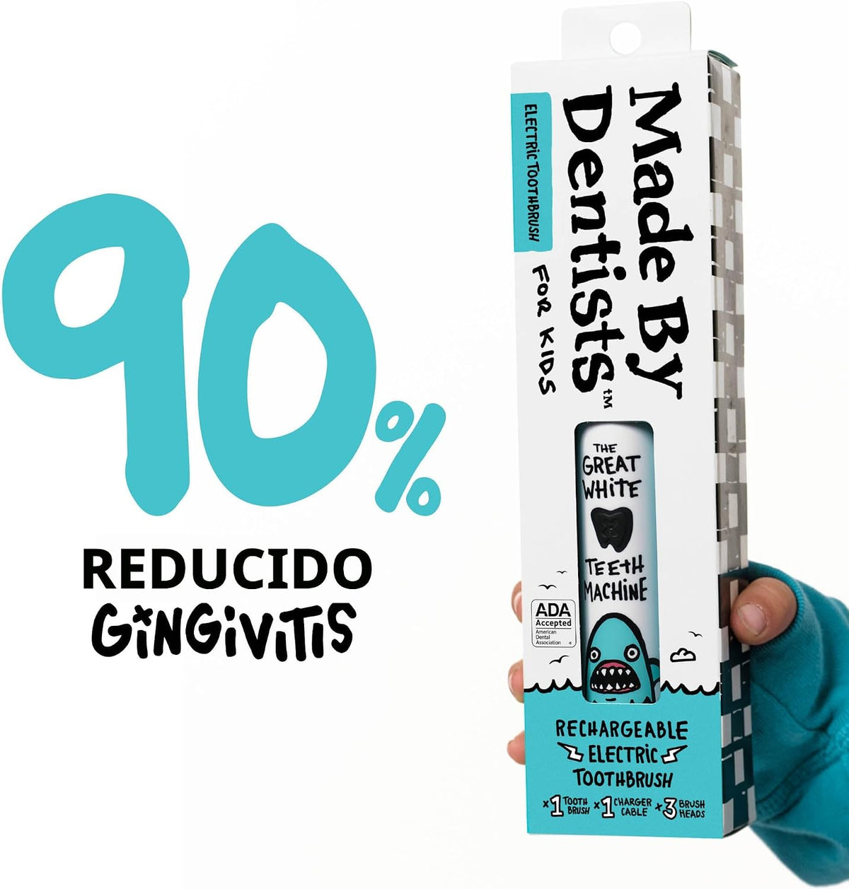 Made by Dentists Cepillo de dientes eléctrico para niños, cepillo d...