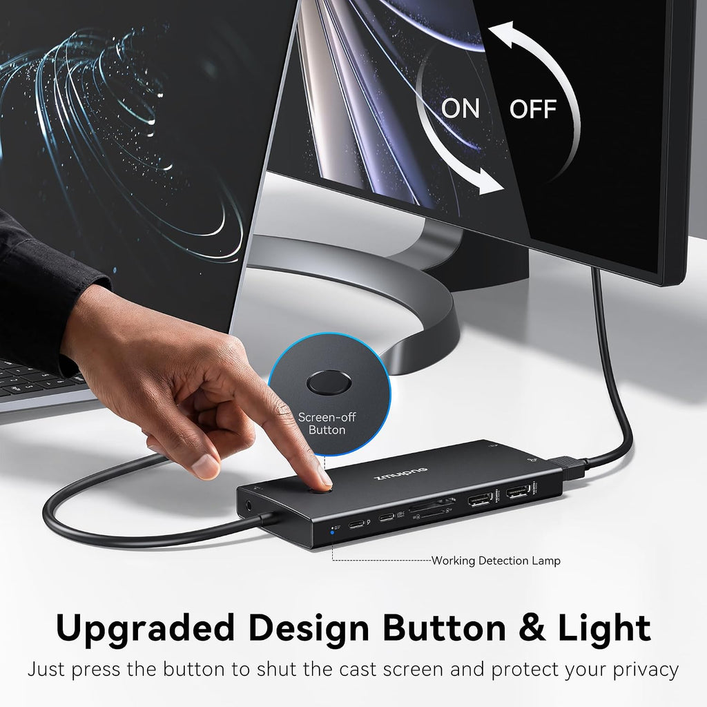 Estación de acoplamiento para portátil USB C Monitor dual con 2 HDMI 4K DP