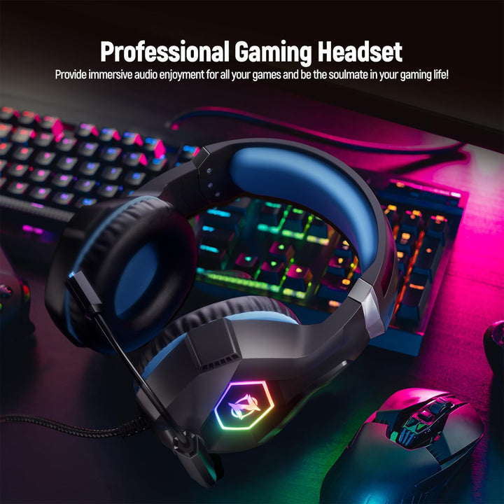 Ozeino Auriculares para juegos para PC, PS4, PS5, auriculares para...