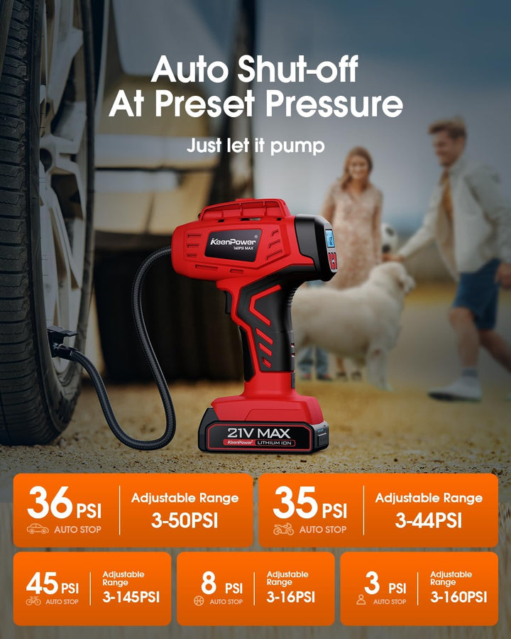 KeenPower Inflador de Neumáticos Digital Inalámbrico Compresor de A...