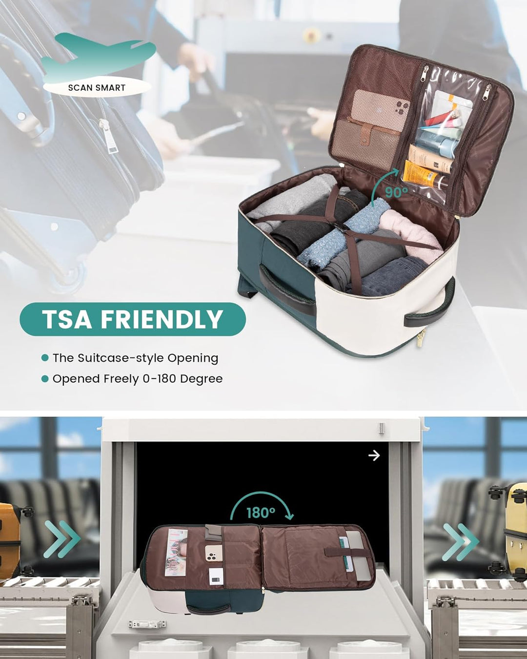 LOVEVOOK: mochila de transporte de 40L, mochila de viaje para mujer...