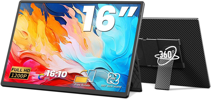 Wixzet Monitor portátil de 16.1 pulgadas, extensor de pantalla para...