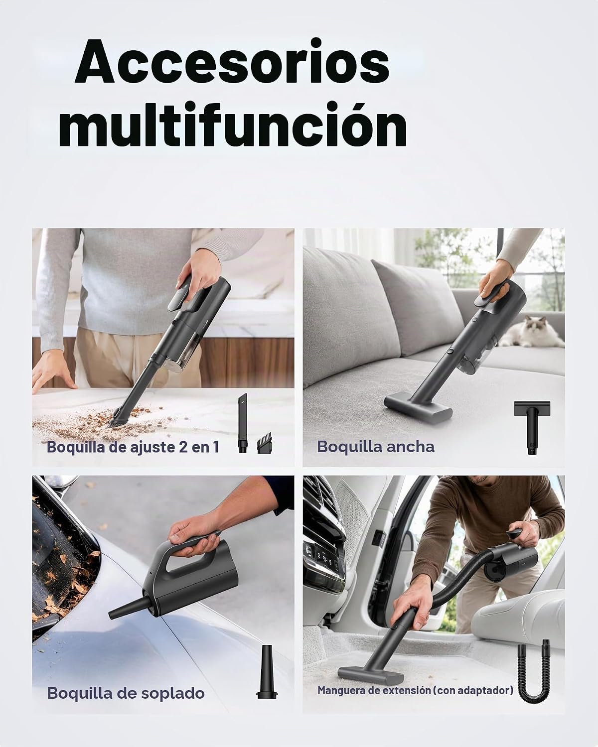 HOTO Aspirador de coche BlowVac™ de alta potencia, aspiradora de mano