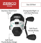 Zebco Roam - Combo de caña de pescar telescópica y carrete de pesca giratorio o spincast, caña de fibra de vidrio duradera de 6 pies con mango ComfortGrip, pre-enrollada con línea de pesca Zebco Cajun