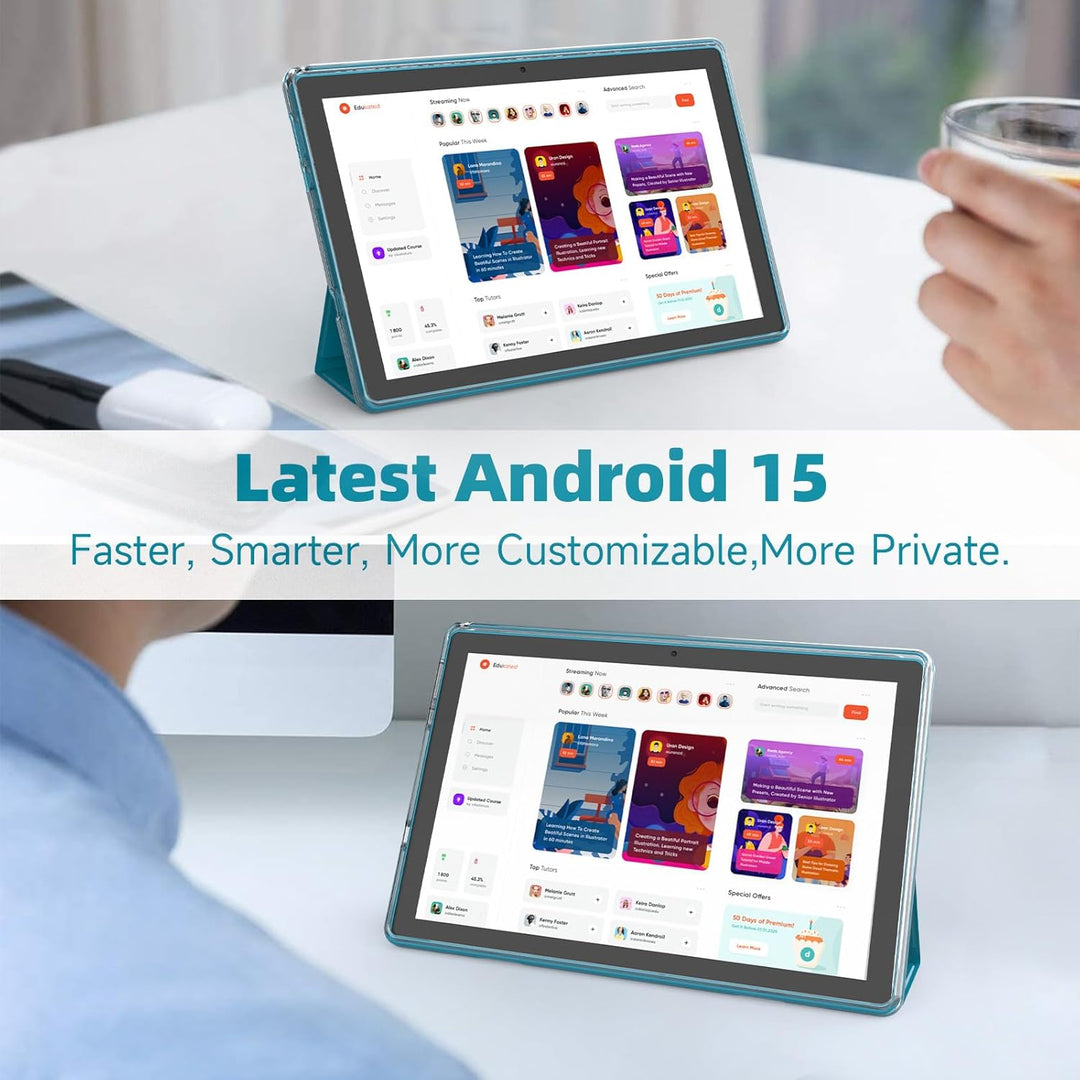 IWEGGO Tablet Android 15 con funda, 10 pulgadas 12GB RAM+64GB ROM\/...