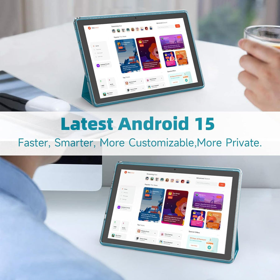 IWEGGO Tablet Android 15 con funda, 10 pulgadas 12GB RAM+64GB ROM\/...