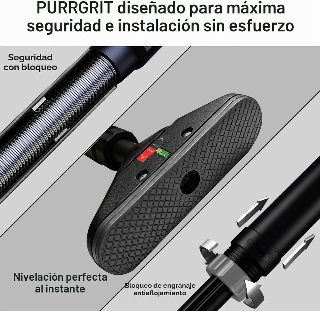 Barra de Tijera para Puerta Ajustable sin Tornillos de 440 lbs