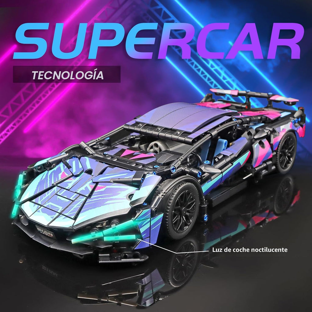 Juego de construcción de coches a control remoto, kit de construcción de
