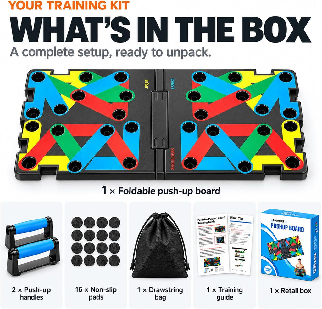 Tabla de Flexiones, Tabla de Flexiones Plegable para Hombre, Barra de Flexiones Portátil 30 en 1