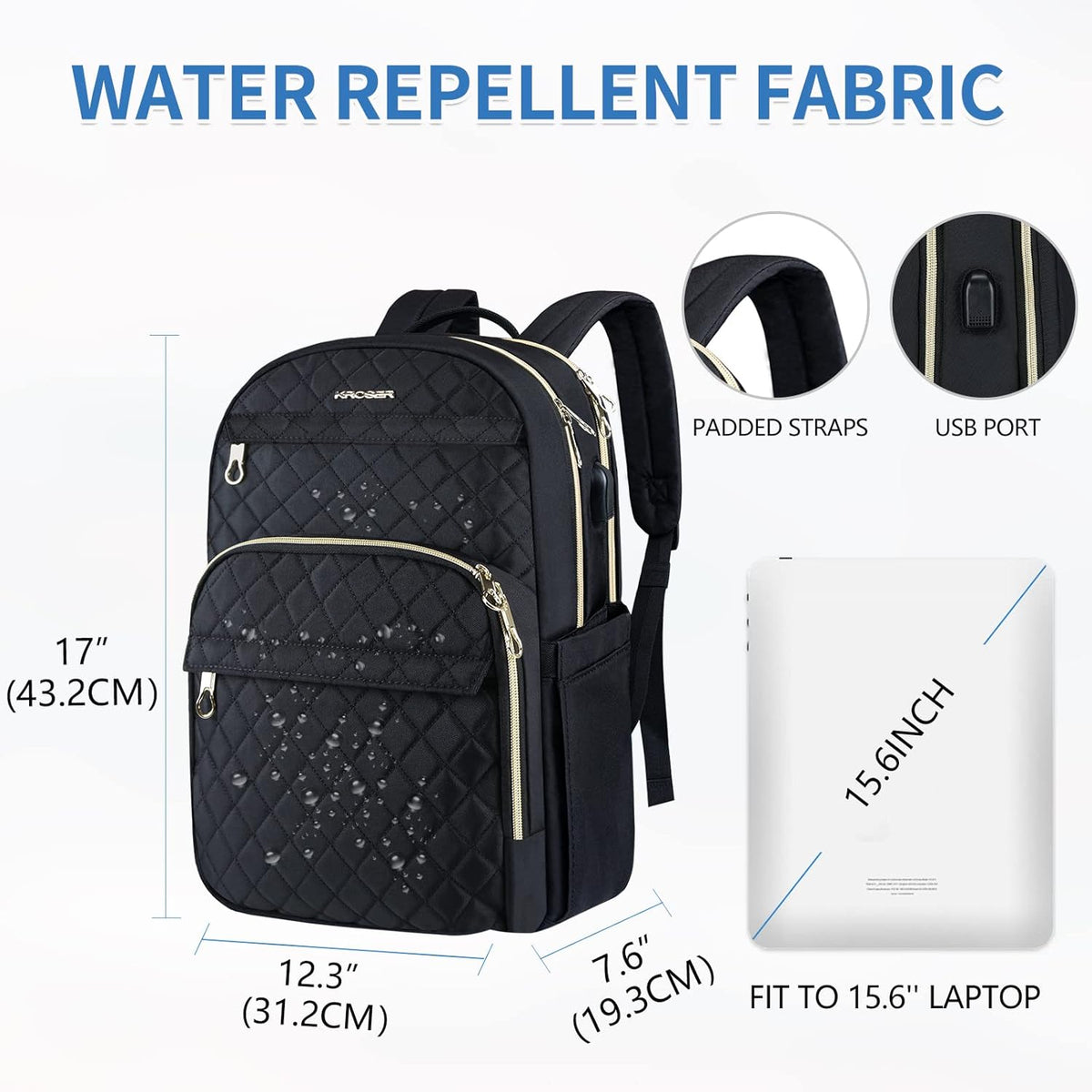 KROSER Mochila para Portátil 15.6" Mochila Elegante de Día con...