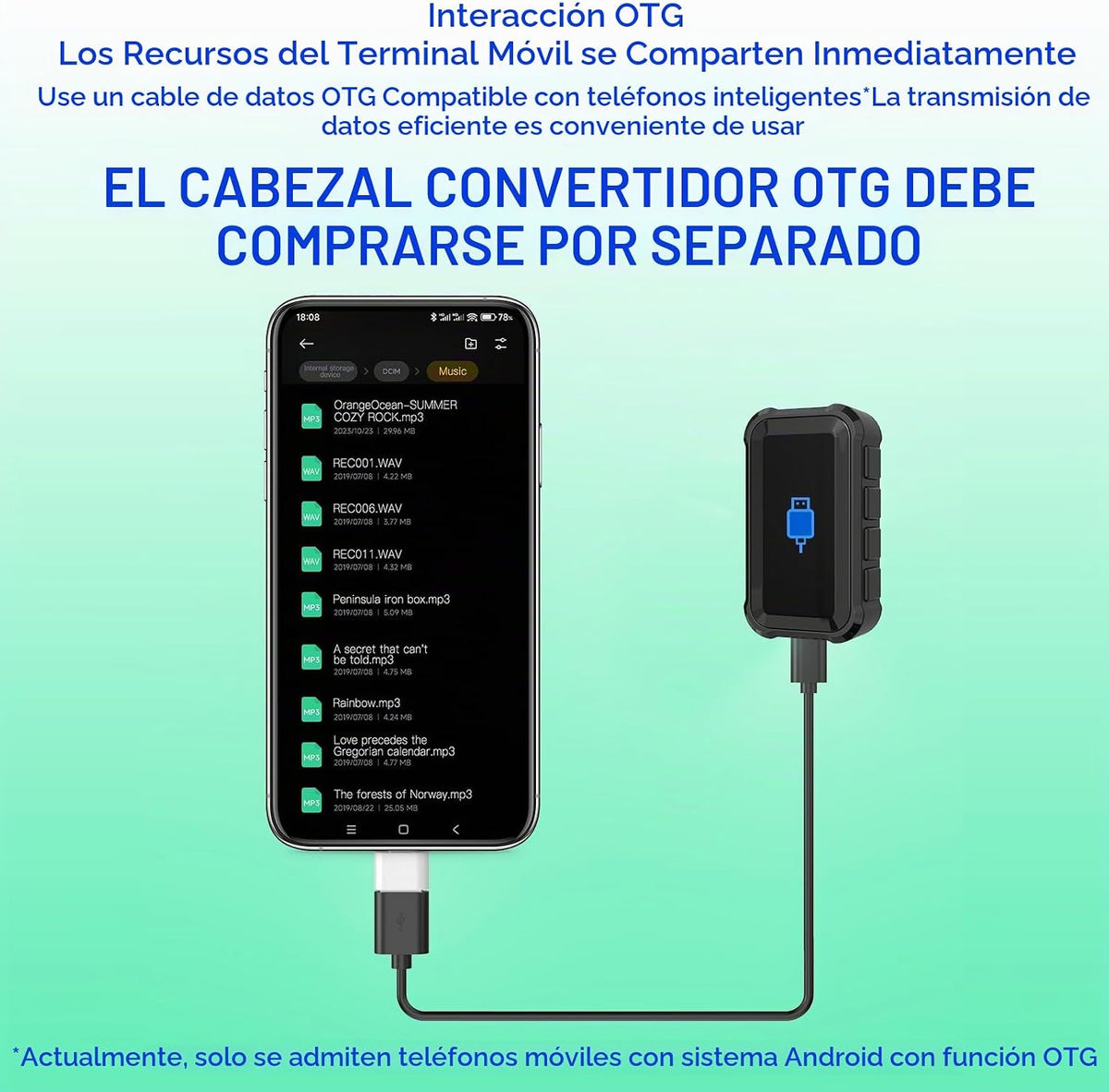 Reproductor de MP3 con Bluetooth, reproductor de música digital portátil